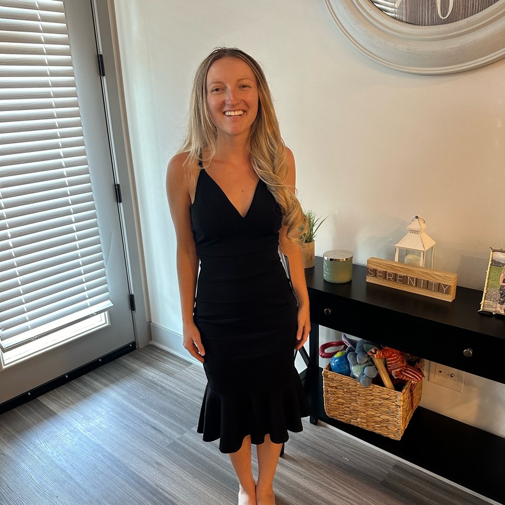 Midi black classic dress